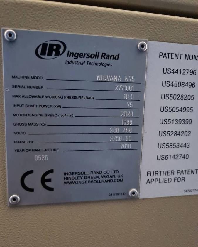 Kompresor za vazduh Kompresor śrubowy INGERSOLL RAND NIRVANA N75: slika 6