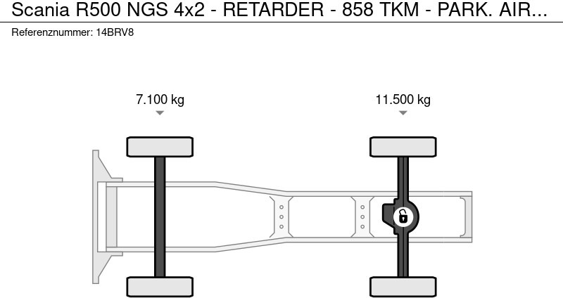 Tegljač Scania R500 NGS 4x2 - RETARDER - 858 TKM - PARK. AIRCO - ACC - 2 x FUEL TANKS - GOOD CONDITION -: slika 8