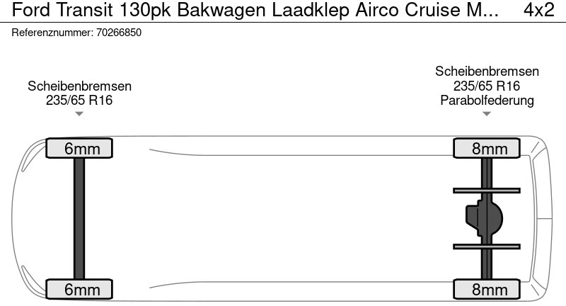 Dostavno vozilo sa zatvorenim sandukom Ford Transit 130pk Bakwagen Laadklep Airco Cruise Meubelbak Koffer Airco Cruise control: slika 20