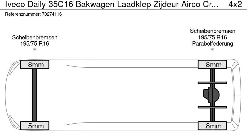 Dostavno vozilo sa zatvorenim sandukom Iveco Daily 35C16 Bakwagen Laadklep Zijdeur Airco Cruise Euro6 Meubelbak Koffer Airco Cruise control: slika 21