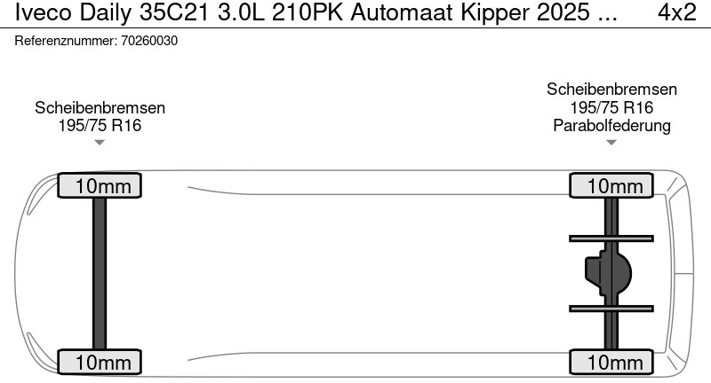 Dostavno vozilo istovarivač novi Iveco Daily 35C21 3.0L 210PK Automaat Kipper 2025 ACC Airco CarPlay Tipper Benne Kieper Airco: slika 19