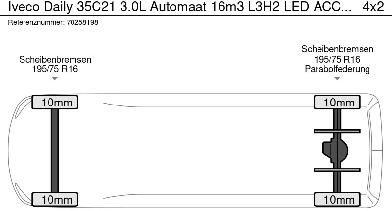 Furgon novi Iveco Daily 35C21 3.0L Automaat 16m3 L3H2 LED ACC CarPlay Camera L4H2 16m3 Airco: slika 19