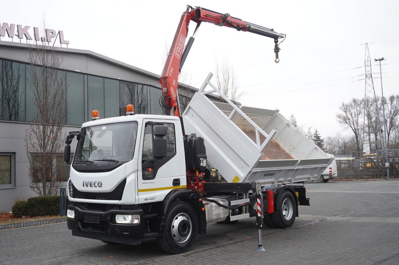 Kamion sa dizalicom IVECO Eurocargo 160-250 E6/ Fassi crane / 3-sided tipper / mileage 47 thousand. km!: slika 20