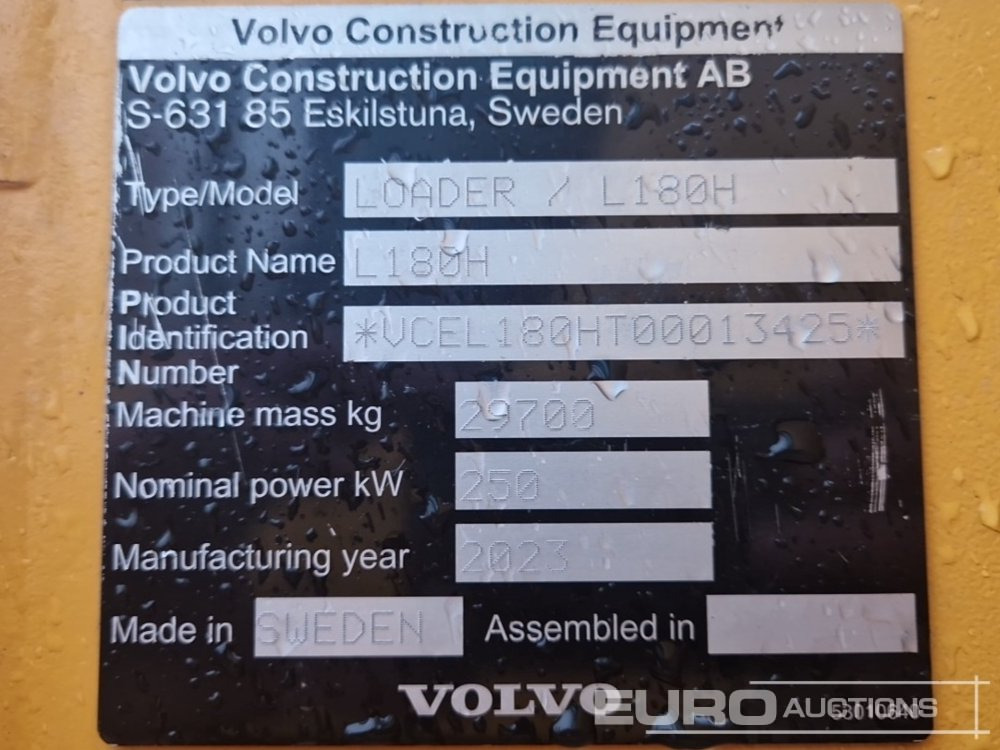 Utovarivač točkaš Unused Volvo L180H: slika 38